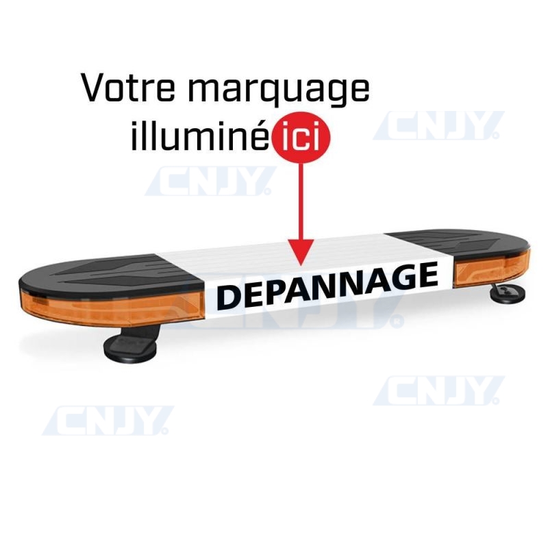Rampe De Gyrophare LED Magnétique Orange Mini
