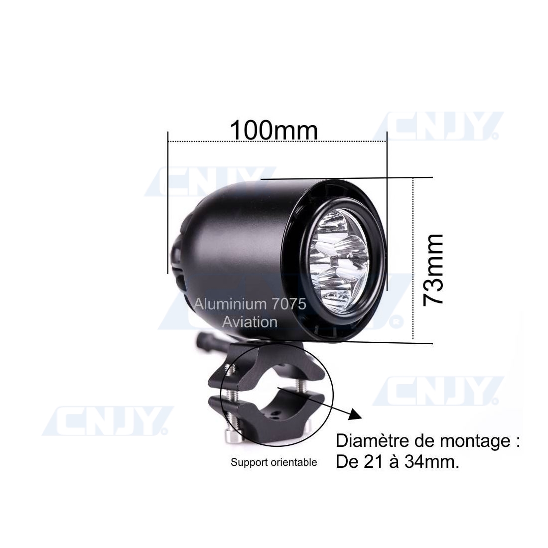 2 Longue Portée LED pour Moto QUAD / Feu de Route / Phare / Antibrouillard  NEUF