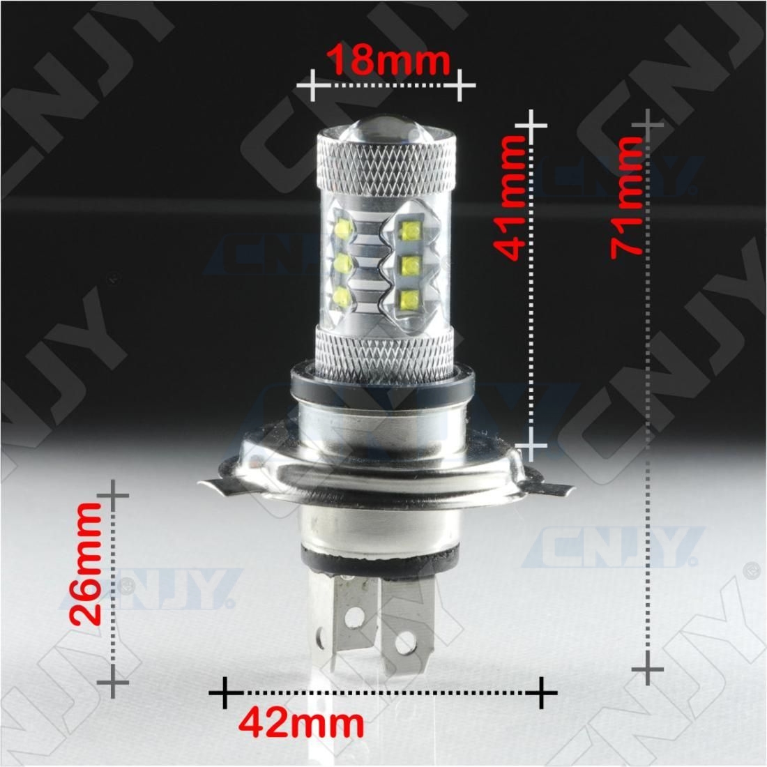 AMPOULE LED H4 CREE XPE 80W 55/60w DRL CANBUS CULOT P43T 6000K