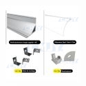 Profil aluminium d'angle avec diffuseur pour bande led 12mm