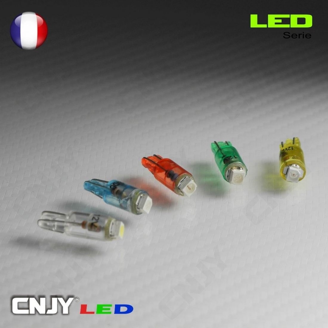 Ampoule d'intérieur de voiture T5 1 SMD, 50/100 pièces, ampoule t5 12v  jaune/bleu/vert/rouge/blanc，Factory store - AliExpress