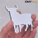 EMBLEME LOGO 3D ADHESIF EL TORO TAUREAU ESPAGNOL ESPANOL SPAIN MOTO AUTO ADHESIF CHROME BADGE PLASTIQUE ABS HAUTE RESISTANCE