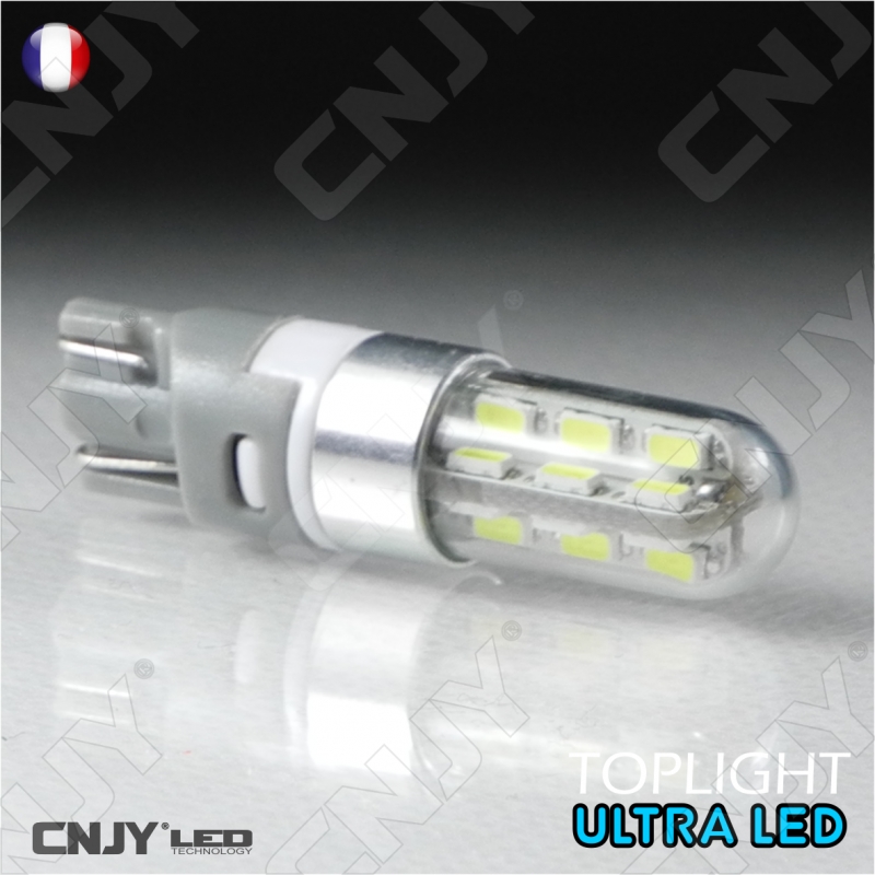 Kit 2 Ampoule LED T10 W5W Blanc Blanche Veilleuse Auto Moto 12v