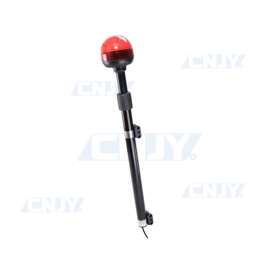 Gyrophare sur mat télescopique à led rouge pour moto et quad avec sirène  intégrée.