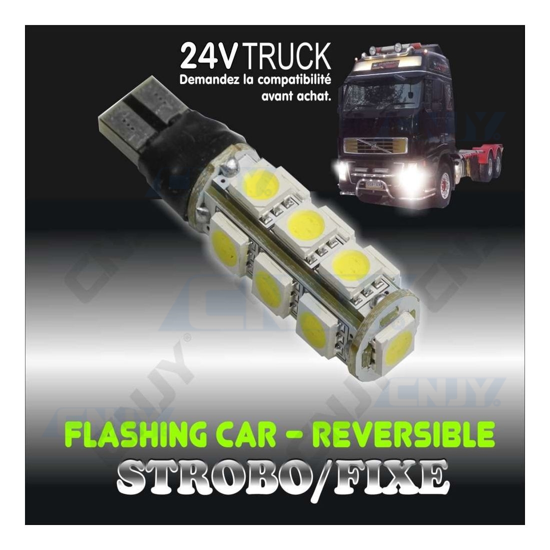 Sidaqi 2 x LED Feux Stroboscopique 12 LED 12-24v LED D'urgence Danger  Lumière led Stroboscope pour construction camion voiture véhicule 12W-Ambre